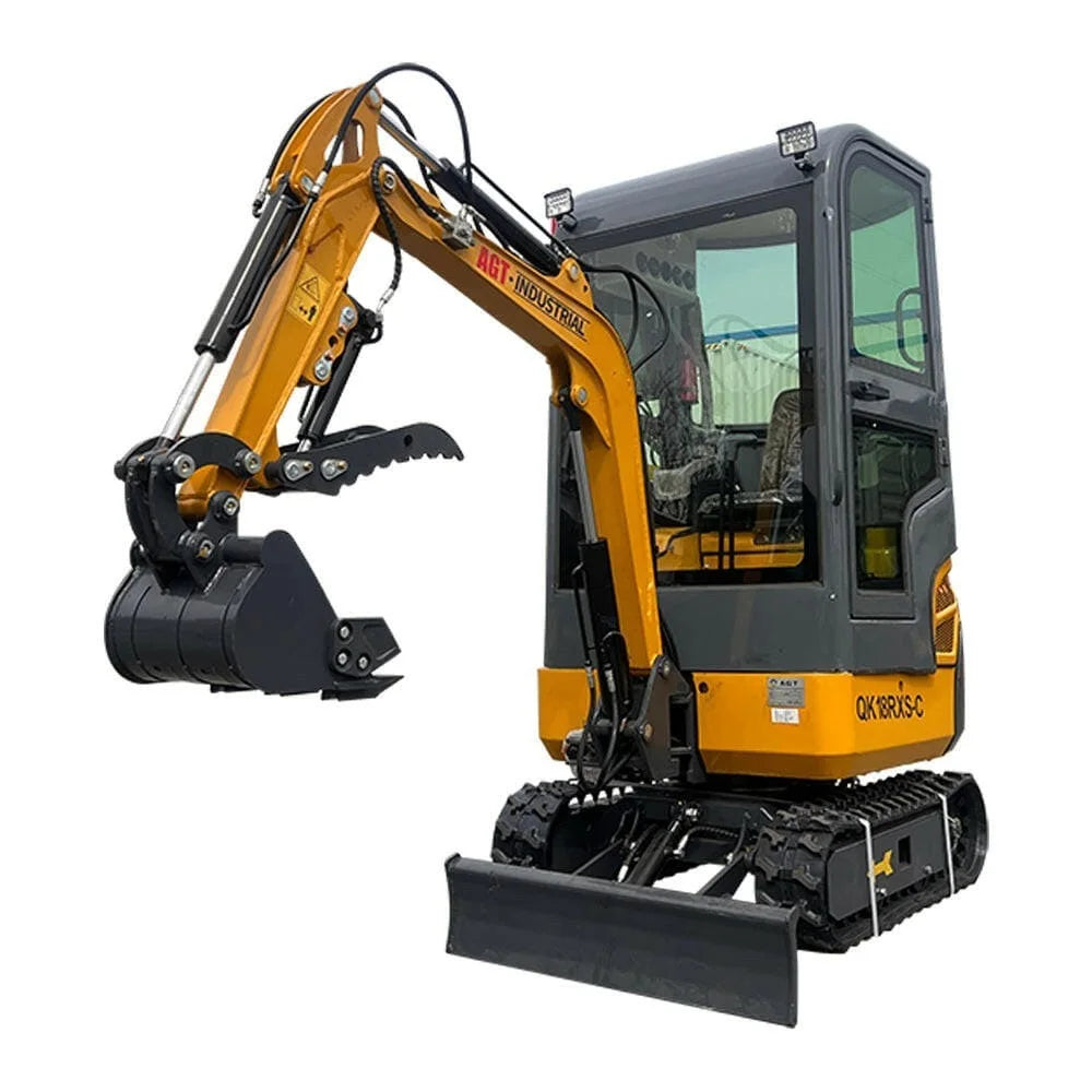 2024 AGT Rato 1-Ton Mini Small Excavator with Air Conditioning, Side Swing, and Enhanced Features by Bidadoo
