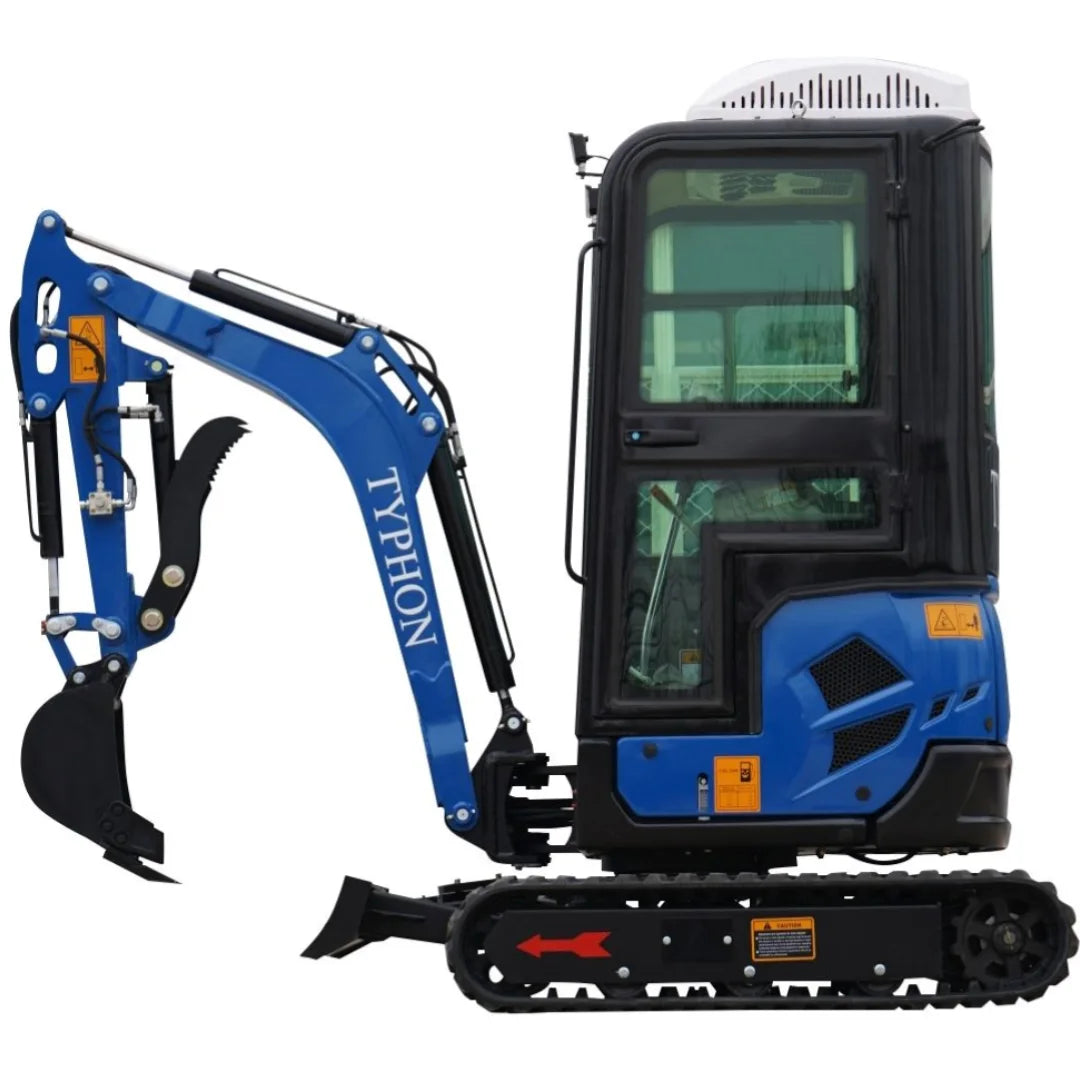 2025 TYPHON TERROR XVII – 4,000 lb Cabin Mini Excavator Powered by Kubota D902 Diesel Engine | EPA Certified
