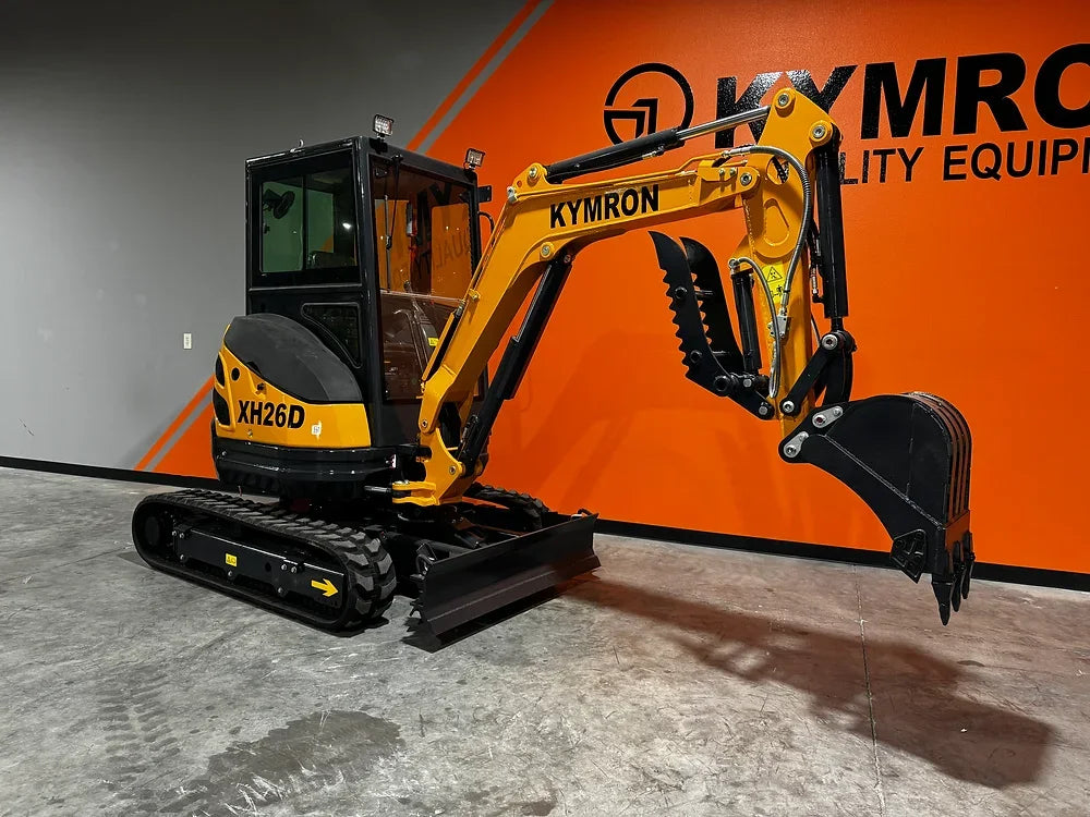 KYMRON® XH26D Cab Mini Excavator (w/ Yanmar/Kubota Diesel Engine)