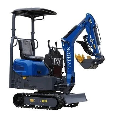 2025 TYPHON TERROR XI STORM Mini Excavator – 1.1 Ton Trench Digger with Boom Swing & Hydraulic Thumb