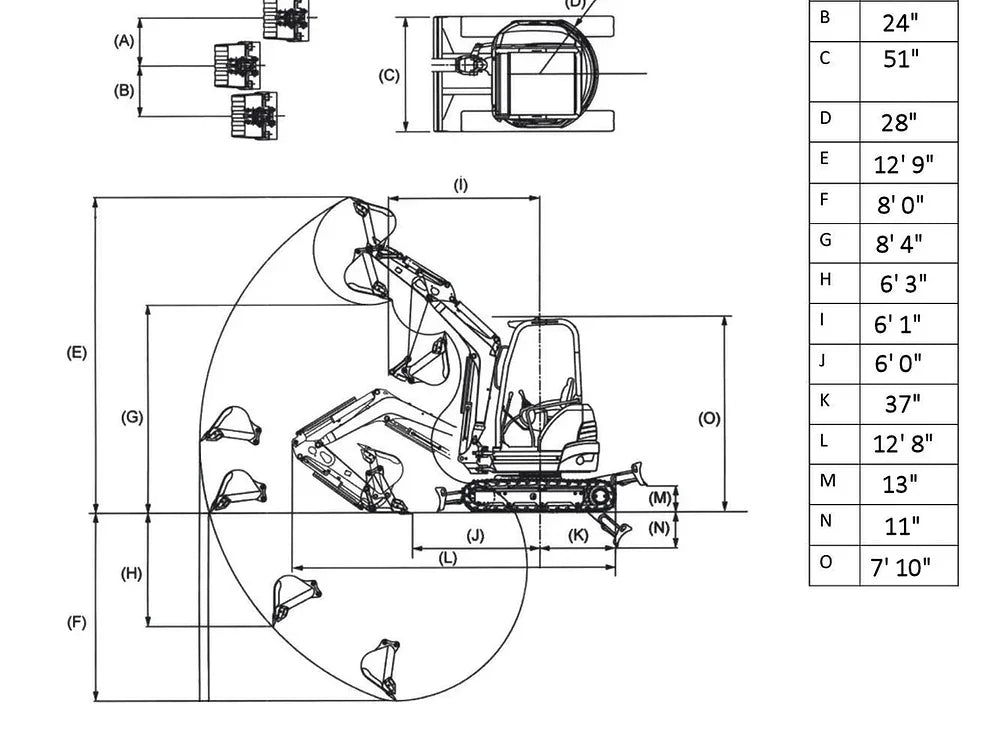 KYMRON® XH26D Cab Mini Excavator (w/ Yanmar/Kubota Diesel Engine)