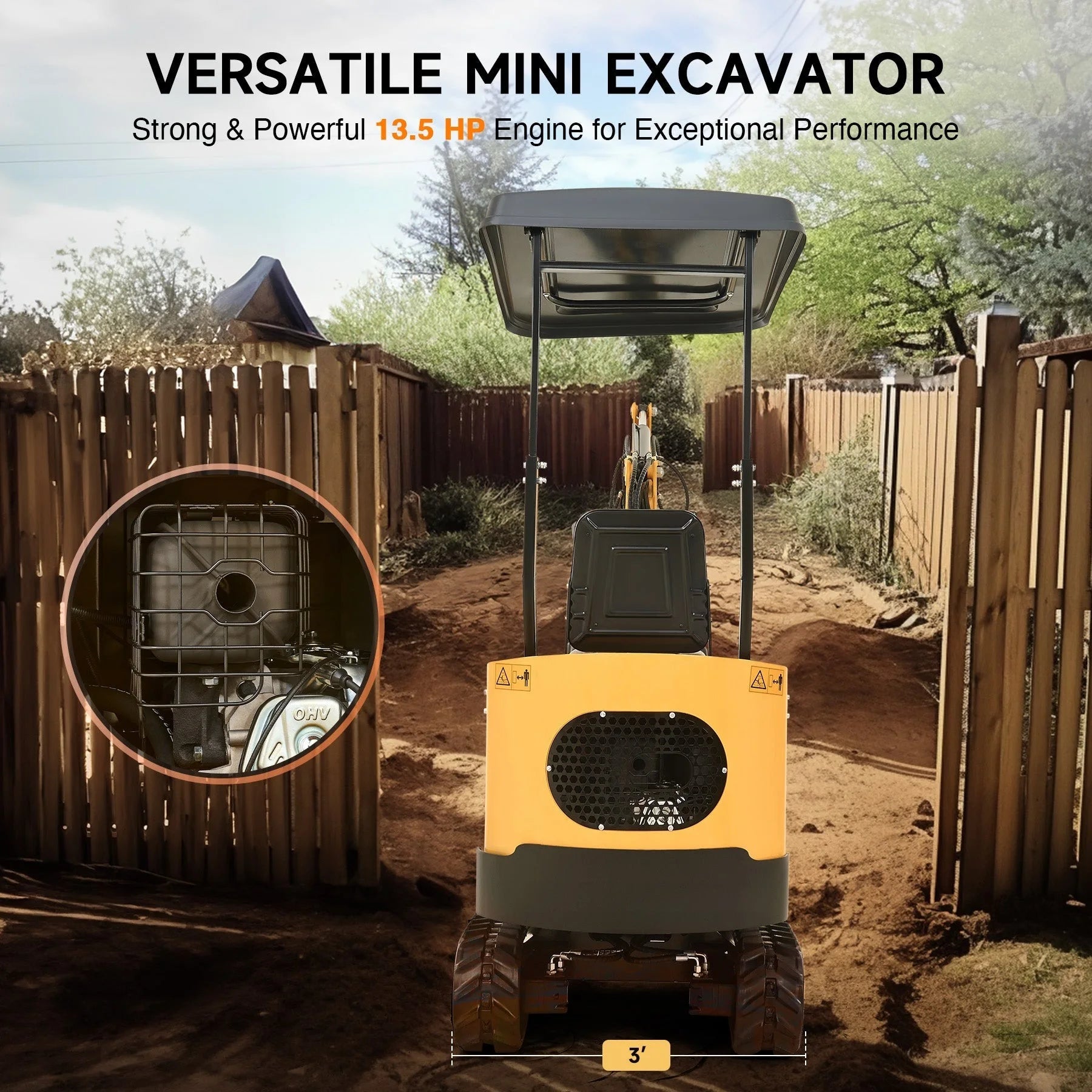 NW-12 | 13.5HP Mini Excavator B&S Engine with 6 Attachments