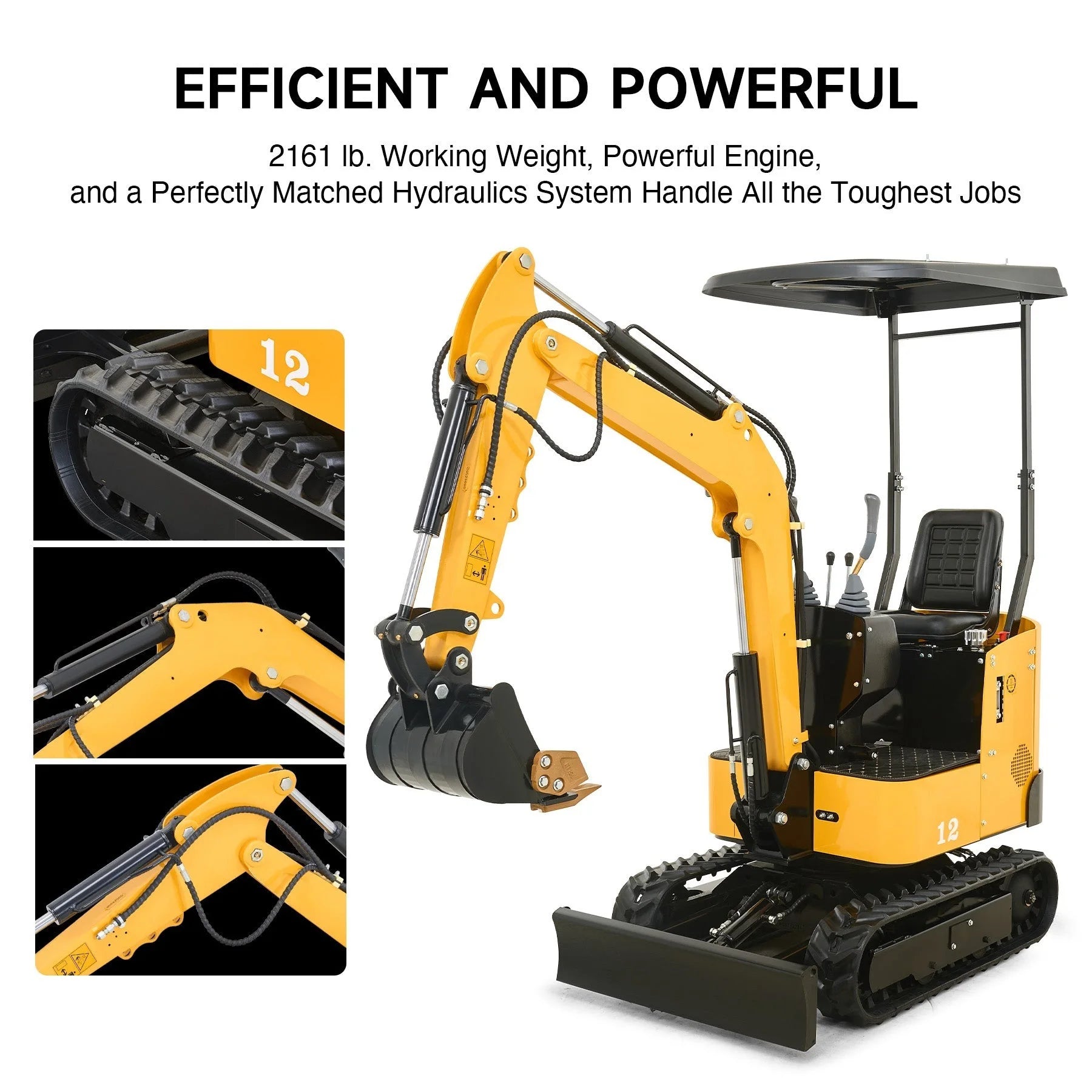 NW-12 | 13.5HP Mini Excavator B&S Engine with 6 Attachments