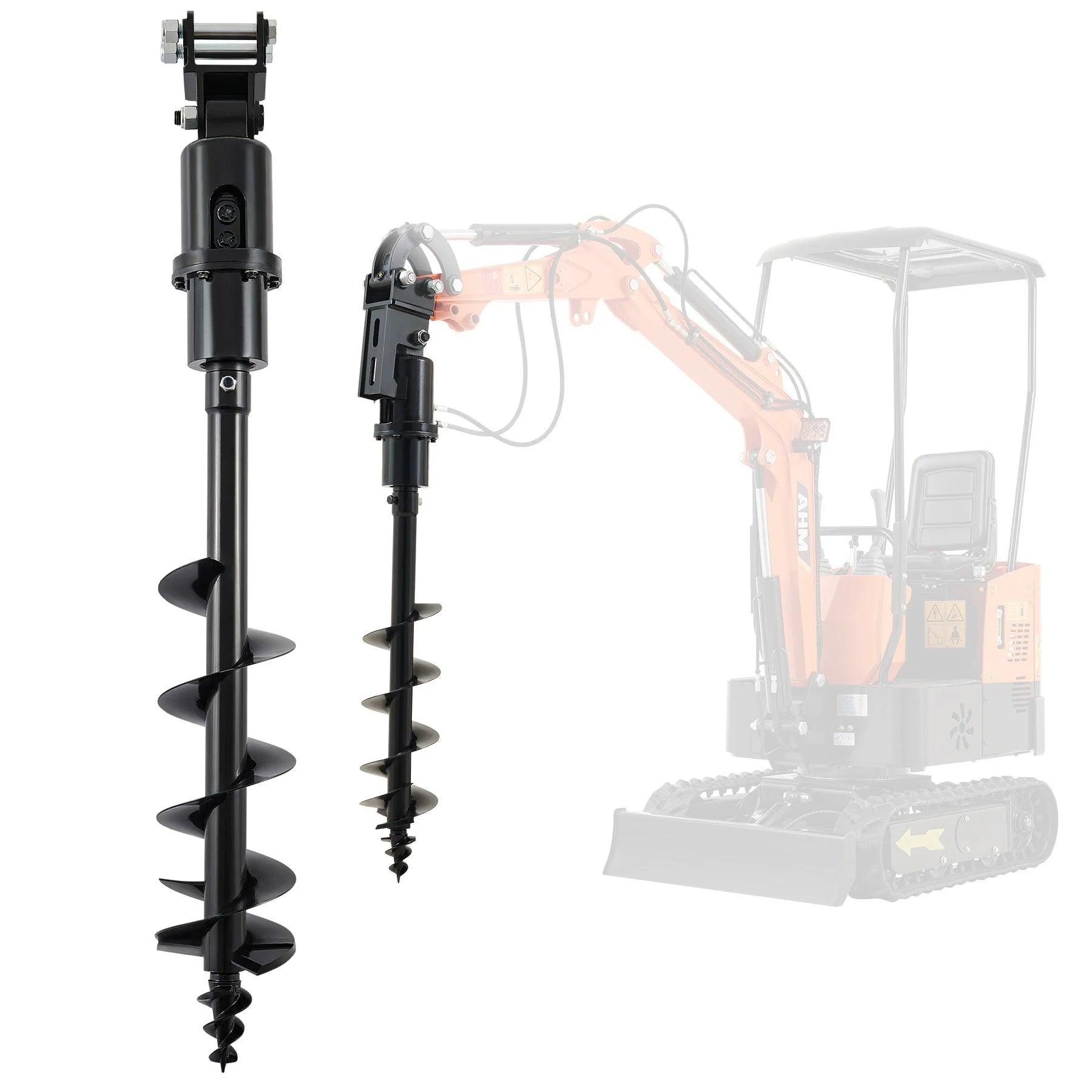8″ Hydraulic Auger Drill Attachment for Mini Excavator 45″ Depth
