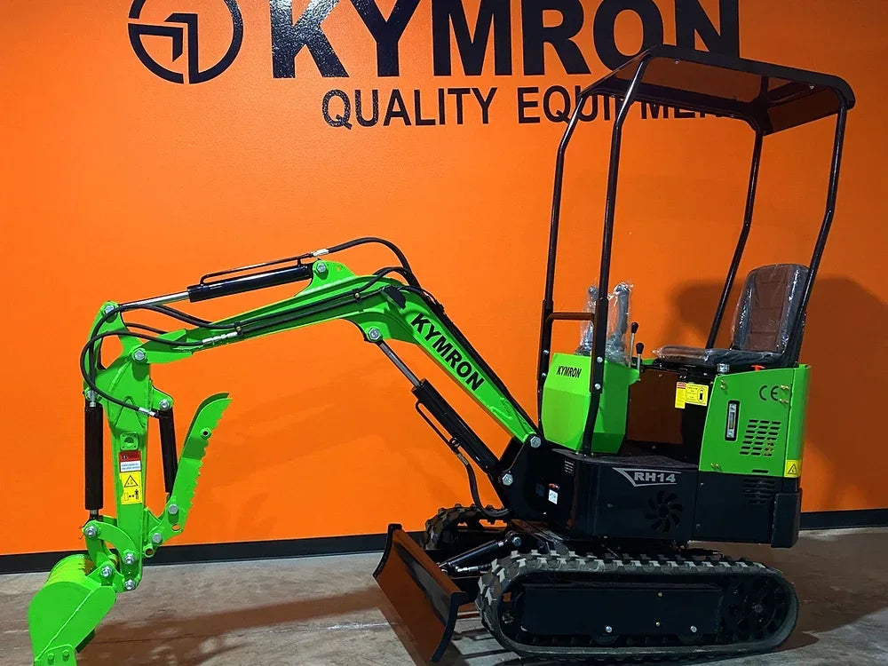 KYMRON® RH14G Mini Excavator (w/ Side Swing Boom & Retractable Tracks)