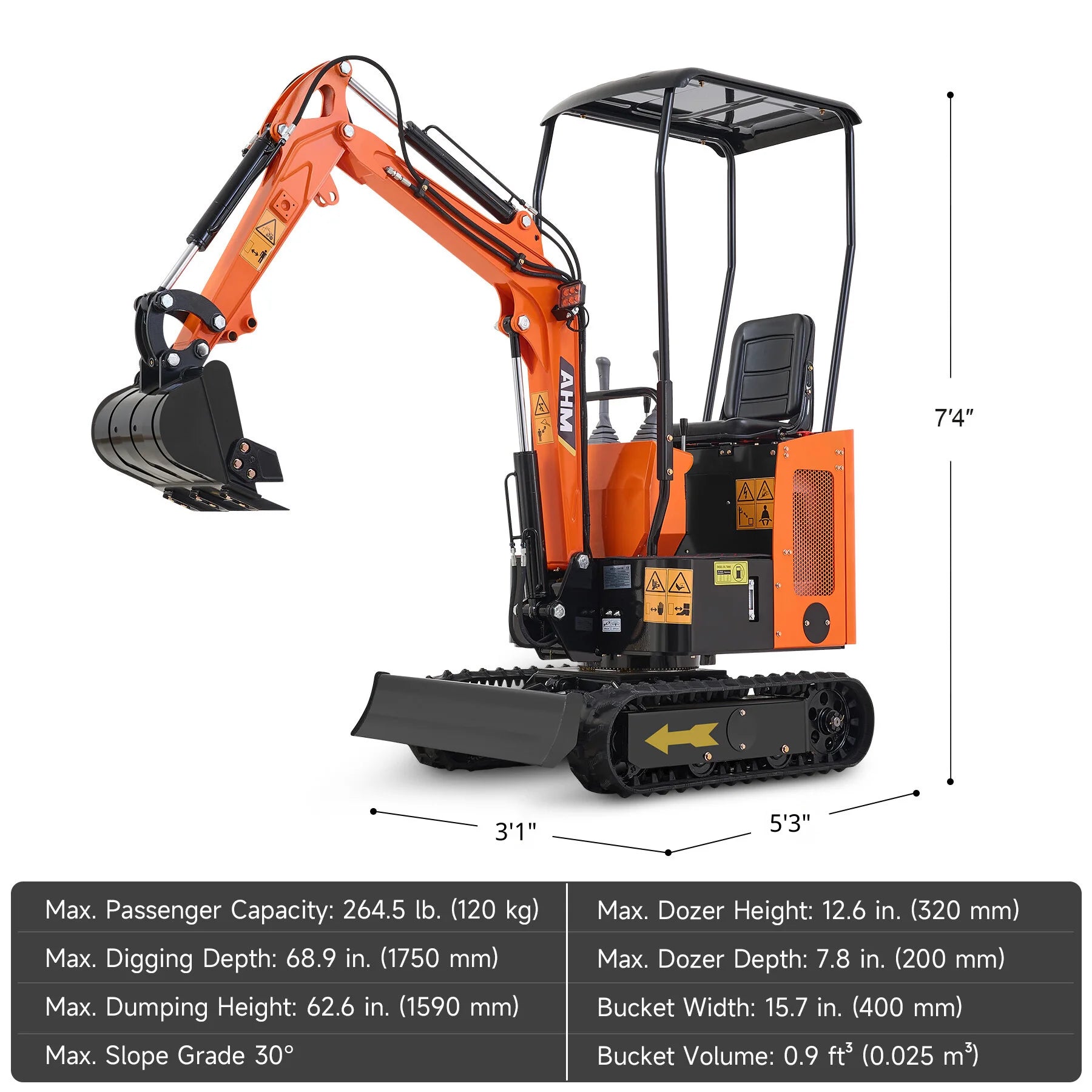 AX-15 | 13.8 HP Kubota Engine Mini Excavator