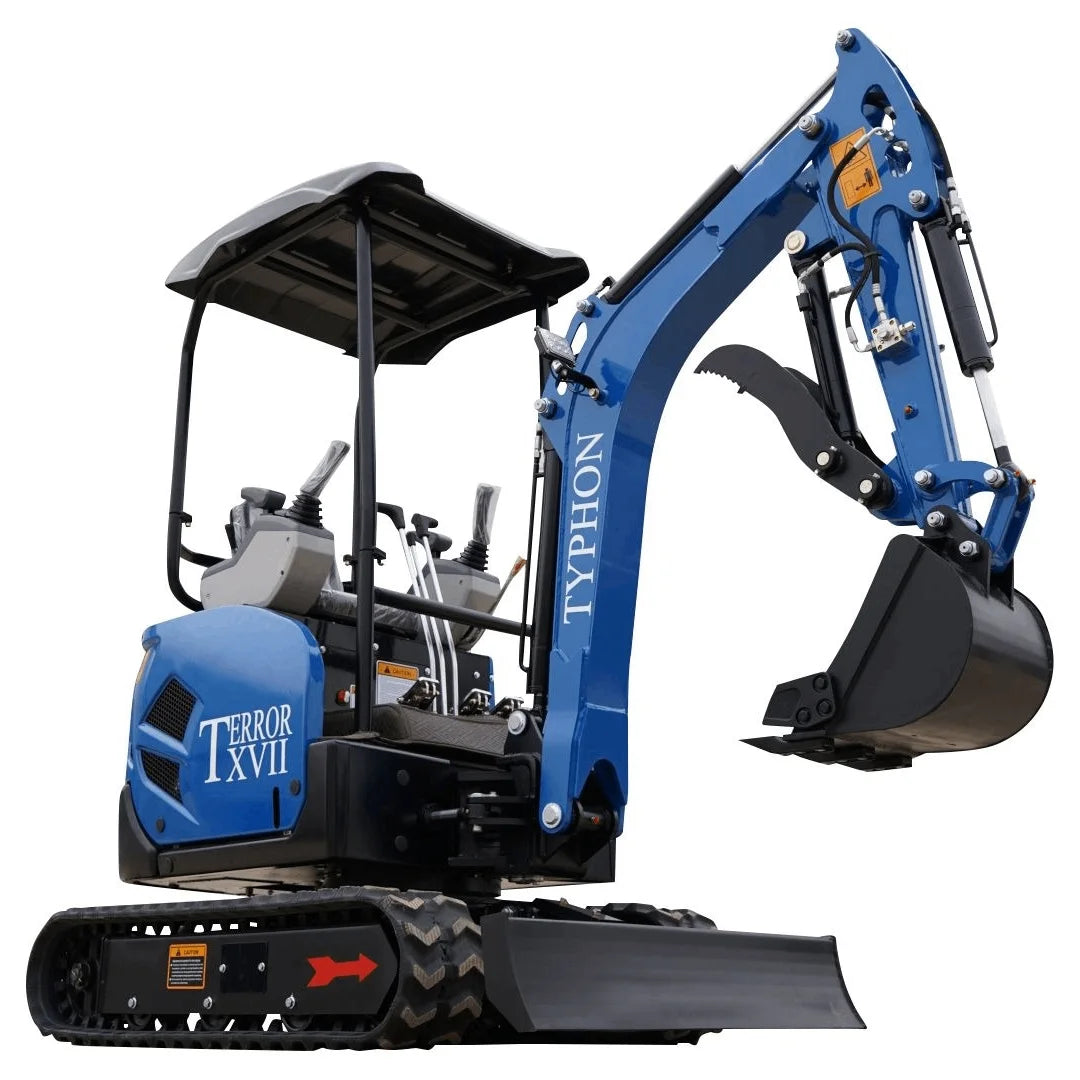 2025 3,800 lb TYPHON TERROR XVII Mini Excavator Rubber Track with Kubota D902 Diesel Engine USA