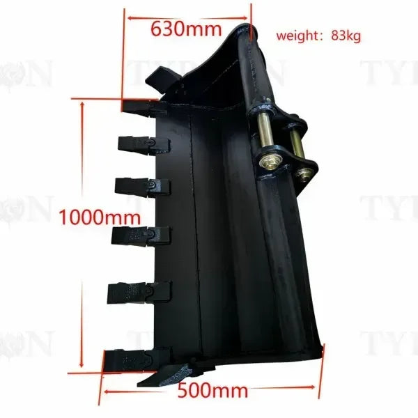 TYPHON 2.5 Ton Mini Excavator Attachment Plain Bucket 800mm 31″ Mud Bucket