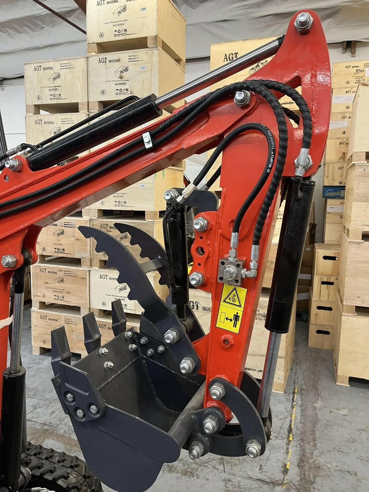 AGT DM12X-C PLUS Mini Excavator – Two-Speed, Pilot Control, Hydraulic Cooler, Swing Boom by Bidadoo