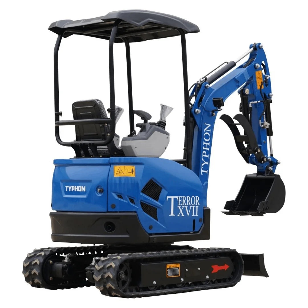 2025 3,800 lb TYPHON TERROR XVII Mini Excavator Rubber Track with Kubota D902 Diesel Engine USA