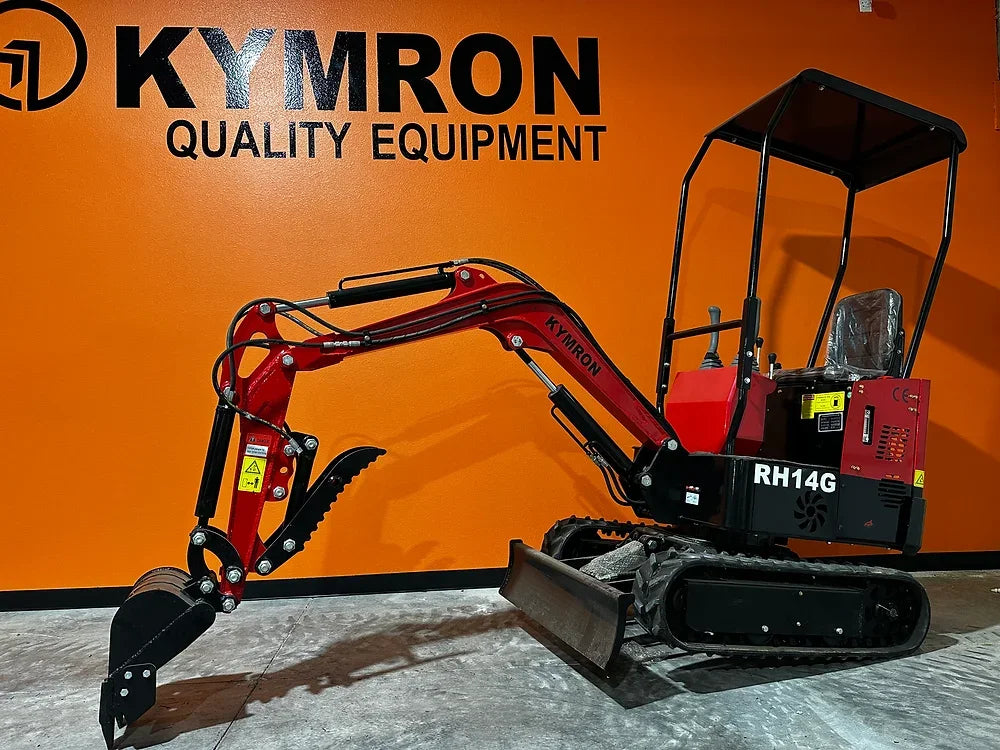 KYMRON® RH14G Mini Excavator (w/ Side Swing Boom & Retractable Tracks)