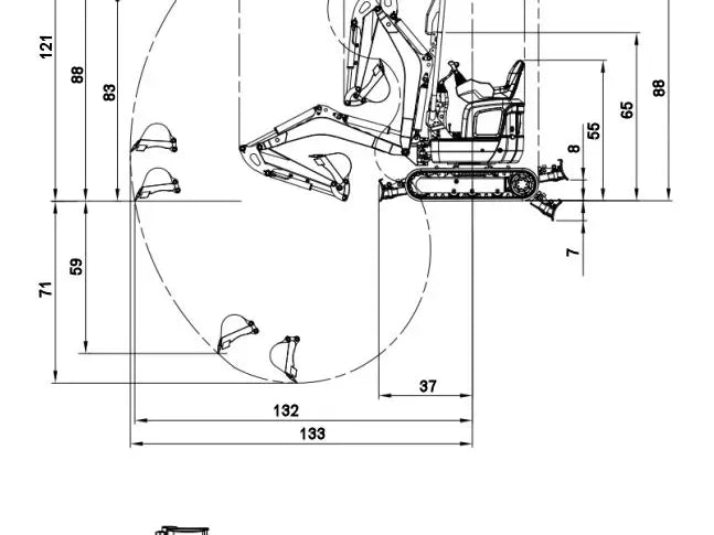 KYMRON® ZX16D Mini Excavator, Kubota powered (Fully Loaded 3 Year Warranty)