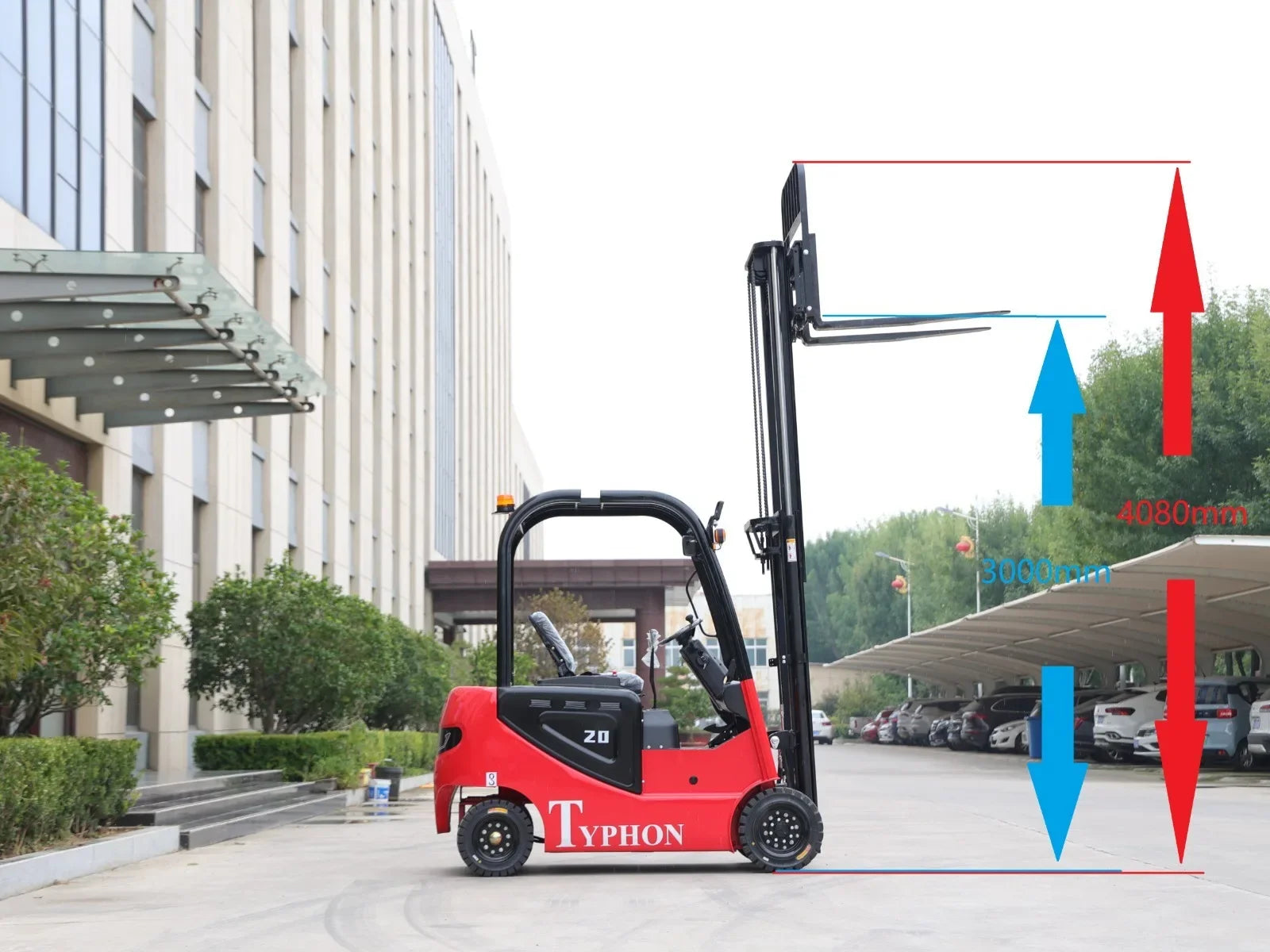 2024 TYPHON 2 Ton Rated Capacity Electric Forklift Lifter Lift Truck USA