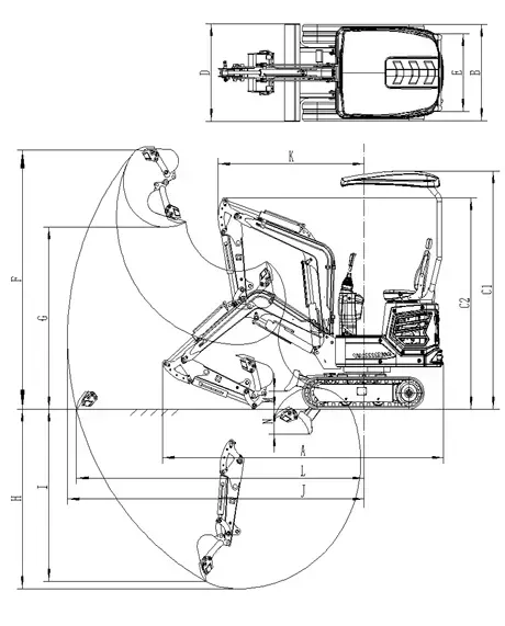 1.4 Ton Mini Excavator, Gasoline Engine (B&S), Gas w/ Upgraded Hydraulic System | AGT-DY14 by Bidadoo