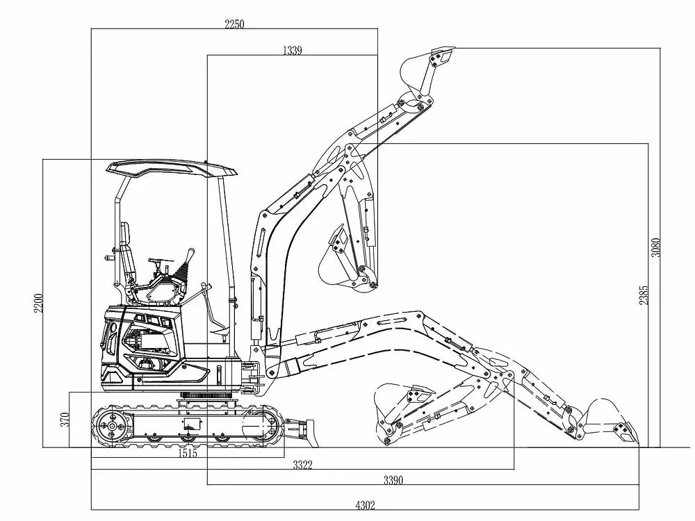 KYMRON® XH20D Pro Mini Excavator (w/ Yanmar Engine