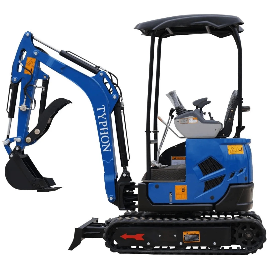 2025 3,800 lb TYPHON TERROR XVII Mini Excavator Rubber Track with Kubota D902 Diesel Engine USA