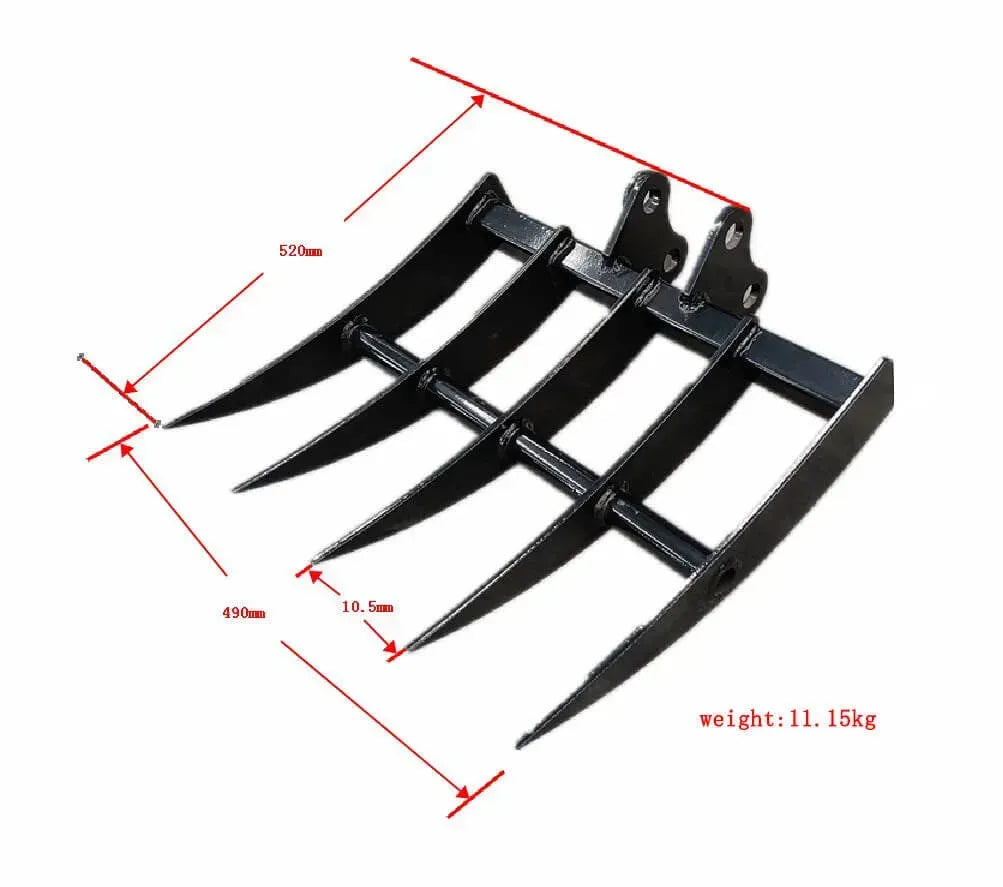 Rake Mini Excavator Attachment for Grading, Leveling, Loosening , Removing Soil USA