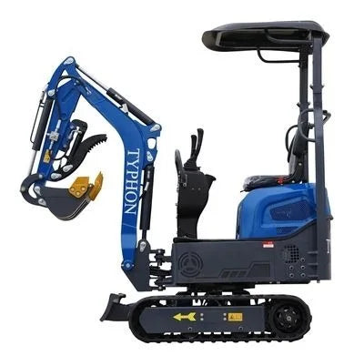 2025 TYPHON TERROR XI STORM Mini Excavator – 1.1 Ton Trench Digger with Boom Swing & Hydraulic Thumb