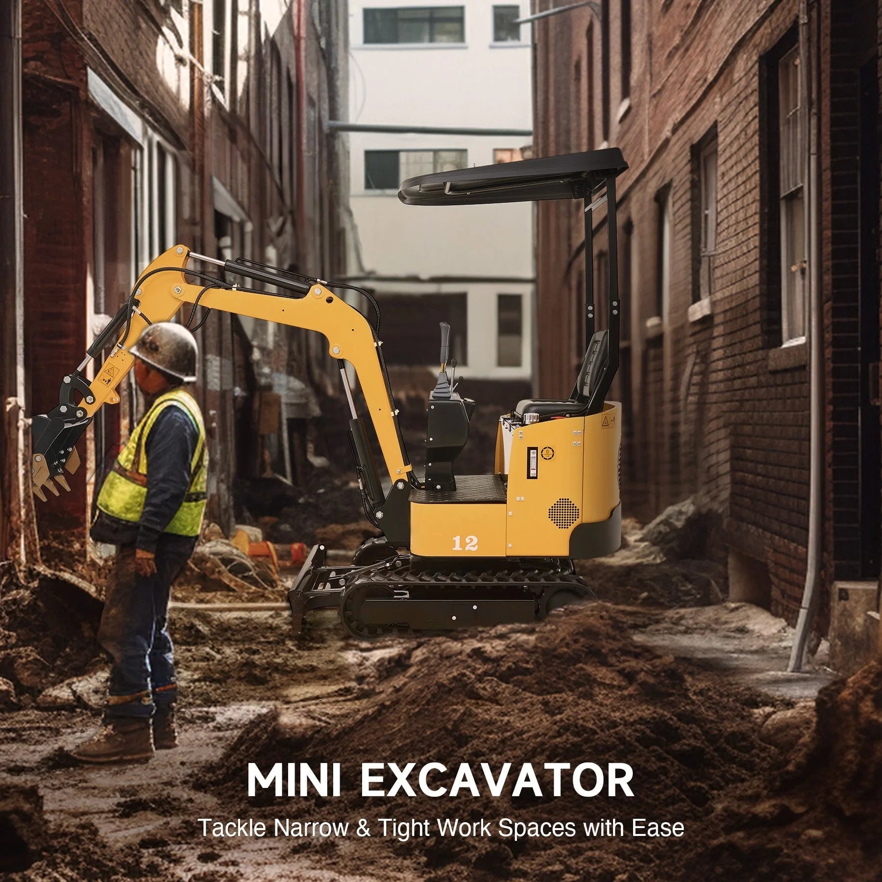 NW-12 | 13.5HP Mini Excavator B&S Engine with 6 Attachments