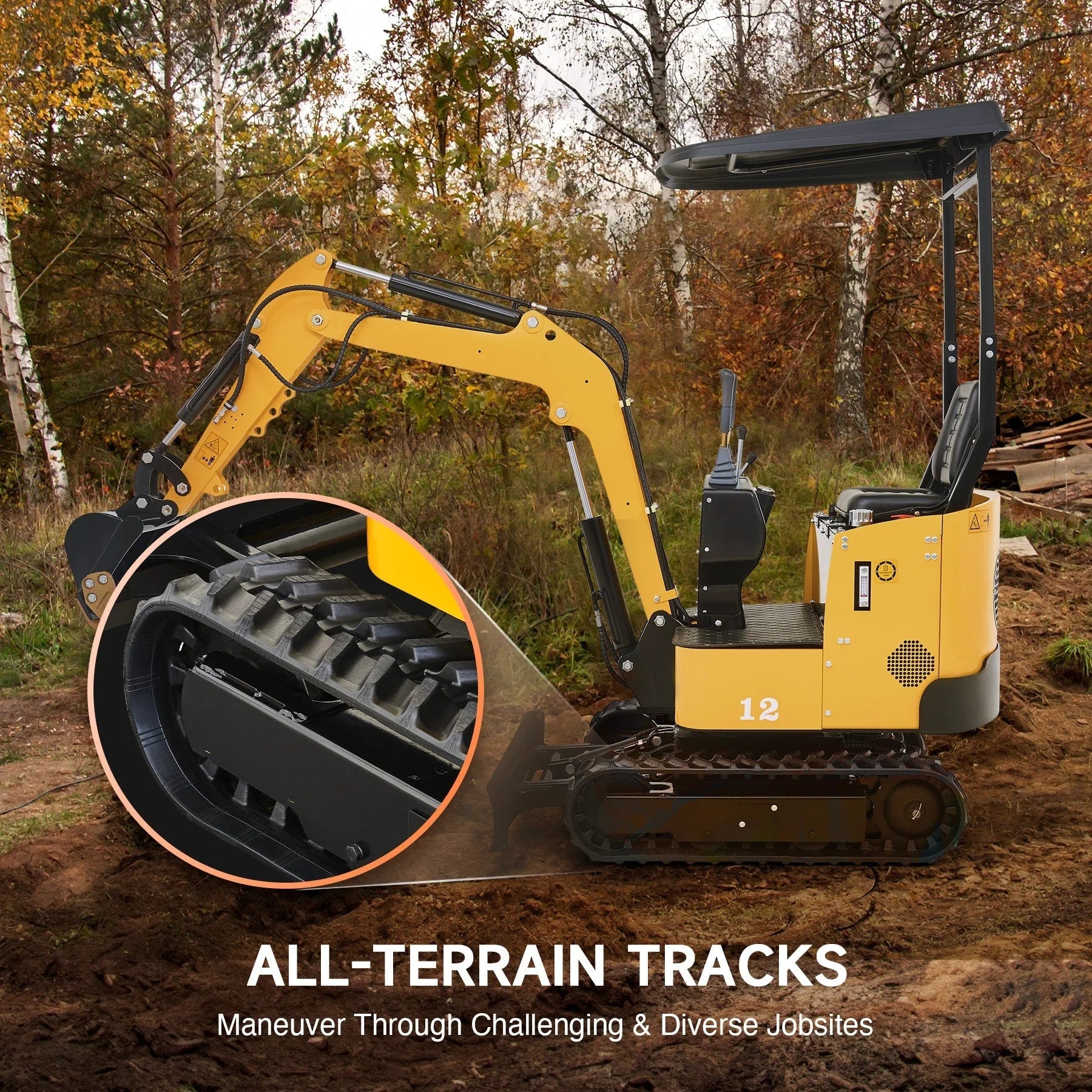 NW-12 | 13.5HP Mini Excavator B&S Engine with 6 Attachments