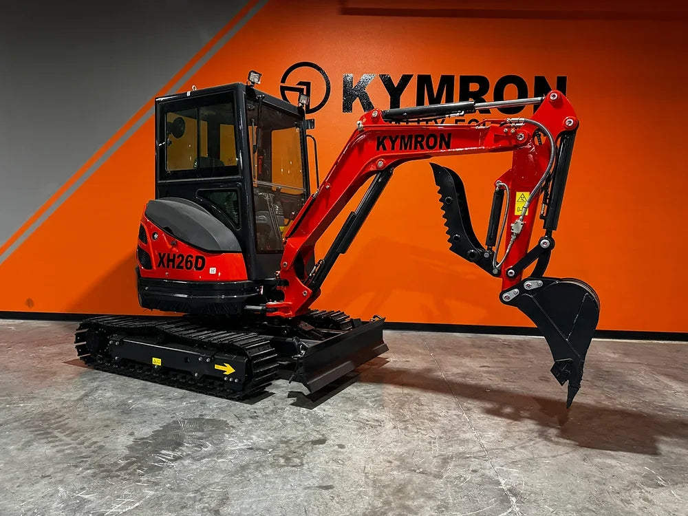 KYMRON® XH26D Cab Mini Excavator (w/ Yanmar/Kubota Diesel Engine)