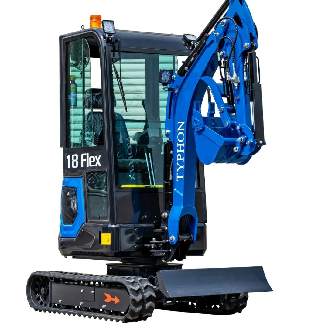 2025 TYPHON 18 FLEX PRO 1.8 Ton Mini Excavator – Powered by Kubota D722 Diesel Engine | EPA Certified USA