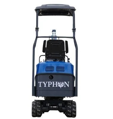 2025 TYPHON TERROR XI STORM Mini Excavator – 1.1 Ton Trench Digger with Boom Swing & Hydraulic Thumb