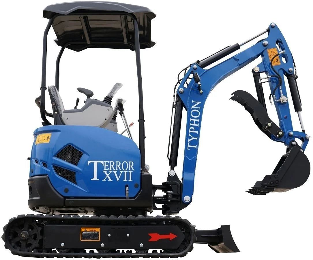 2025 3,800 lb TYPHON TERROR XVII Mini Excavator Rubber Track with Kubota D902 Diesel Engine USA