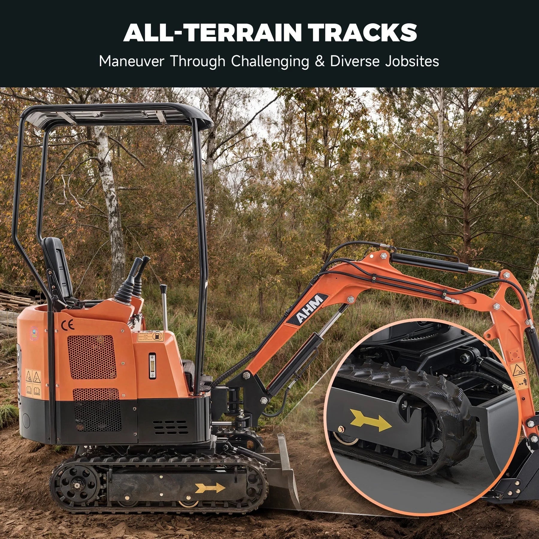 AX-16C | 23 HP 1.3 Ton B&S Engine Mini Excavator with Swing Boom