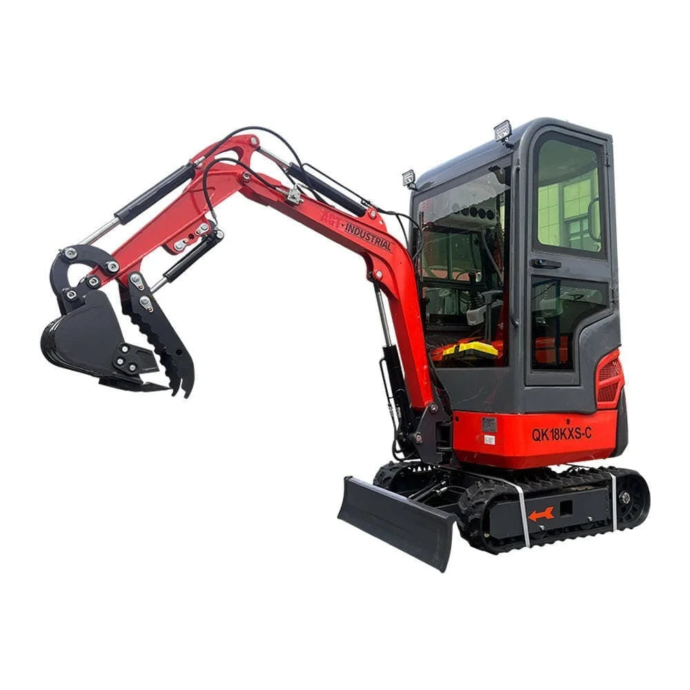 2024 AGT Kubota Engine 1-Ton Mini Small Excavator with Air Conditioning and Side Swing by Bidadoo