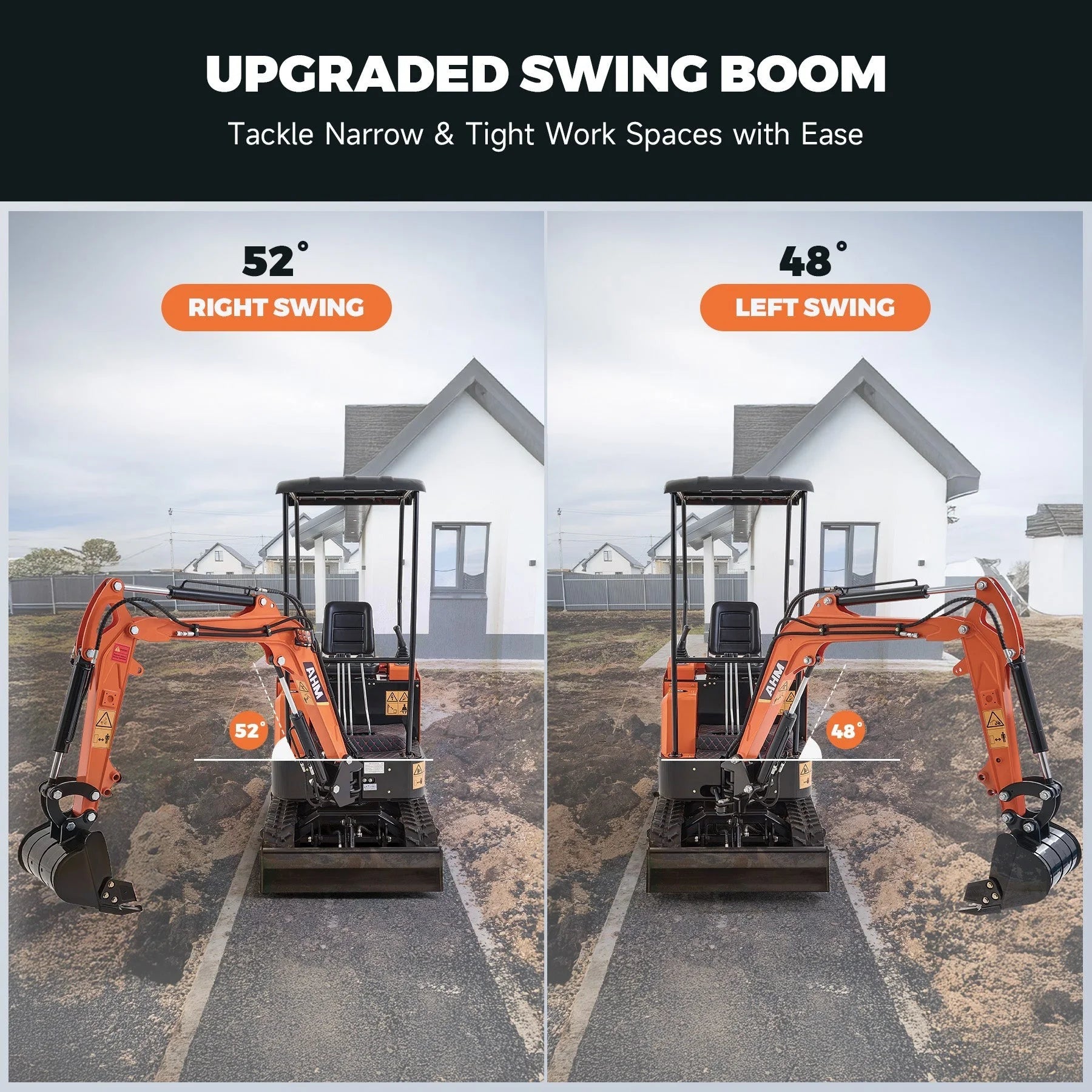 AX-16C | 23 HP 1.3 Ton B&S Engine Mini Excavator with Swing Boom