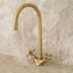Single Hole Unlacquered Brass Bathroom Sink Faucet - Image 2
