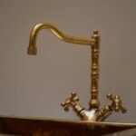 Solid Brass Kitchen Deck Mount Faucet, Single Hole Brass Bathroom Faucet - Image 5