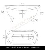 Clawfoot Copper Bathtub Bathroom With Towel Bar - Image 2