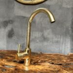 Unlacquered Brass Sink Faucet, Single Handle Mixer Faucet, Wet Bar Brass Sink Faucet