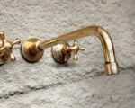 Brass Wall Mount Faucet – Unlacquered Bathroom Tap - Image 5