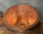 Hammered Copper Bar Sink – Round Drop-In Design - Image 3