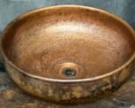 Hammered Copper Sink ,Dark Brown Bathroom Vessel - Image 4