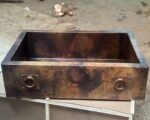Copper Farmhouse Sink – Hammered Apron Front Style - Image 5