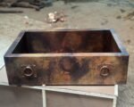 Copper Farmhouse Sink – Hammered Apron Front Style - Image 4