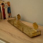 Hammered Brass Wall Shelf – Handmade Unlacquered Floating Bathroom Rack